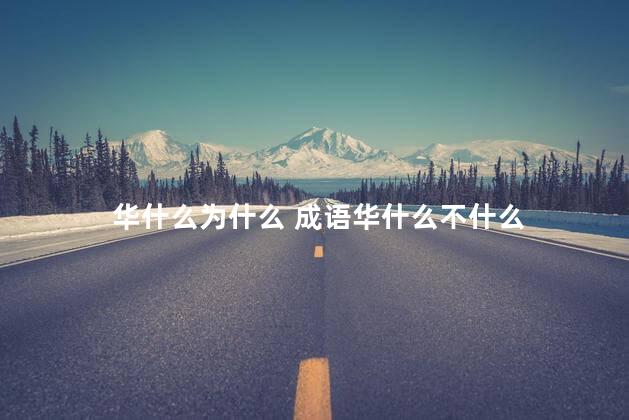 华什么为什么 成语华什么不什么